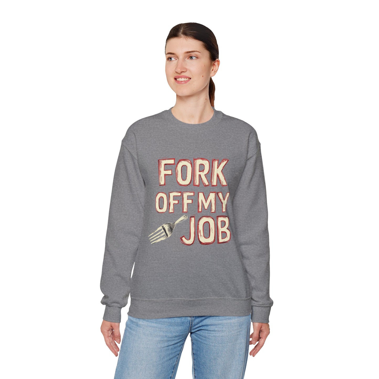 "Fork Off My Job" Unisex Heavy Blend™ Crewneck Sweatshirt