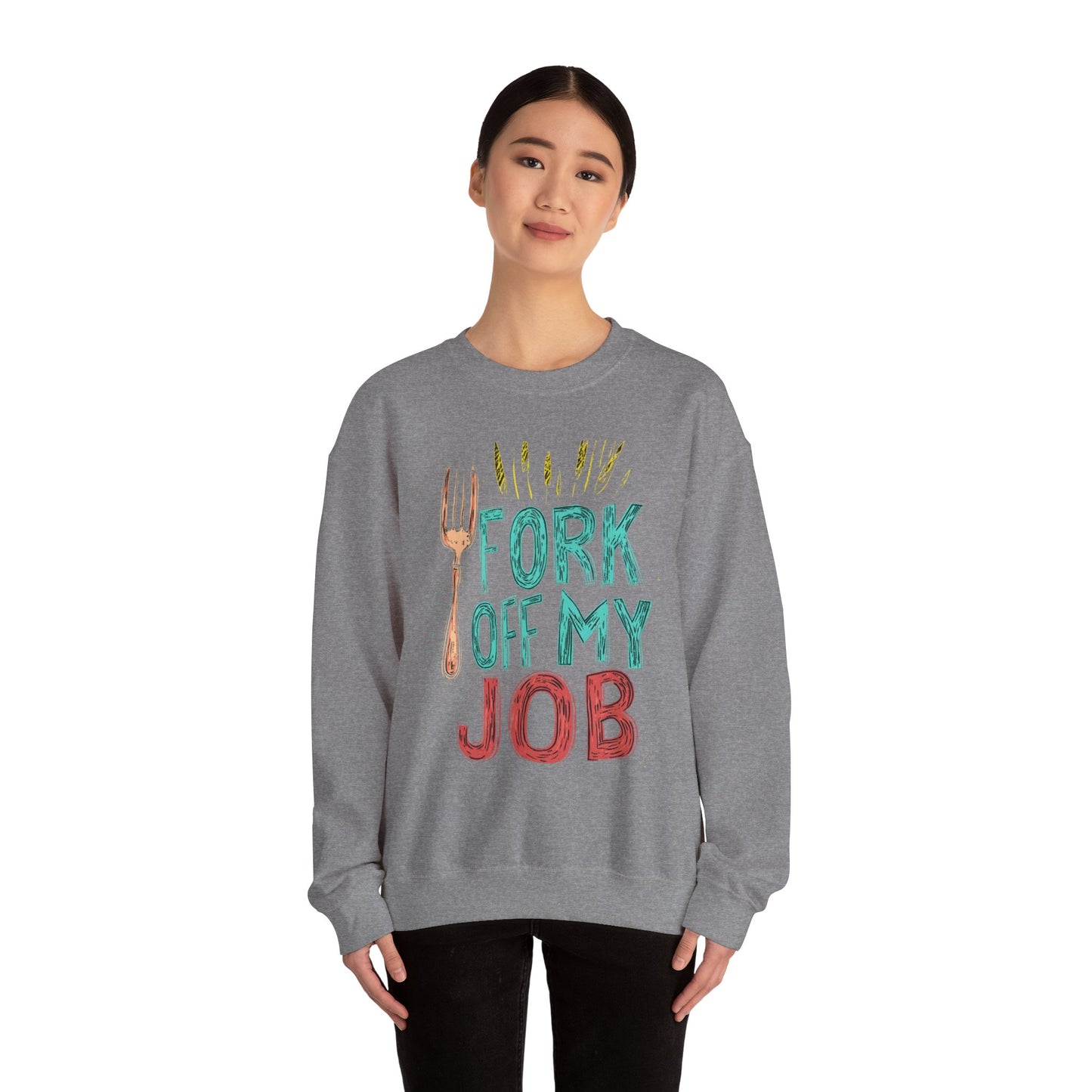 "Fork off my Job" Unisex Heavy Blend™ Crewneck Sweatshirt