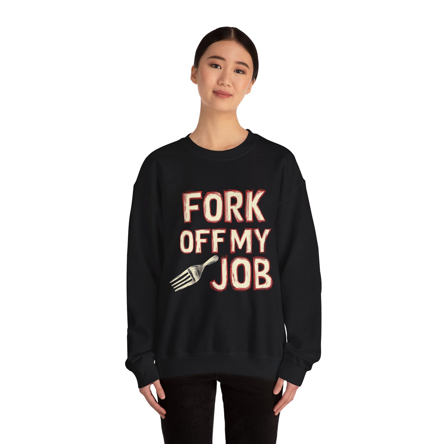 "Fork Off My Job" Unisex Heavy Blend™ Crewneck Sweatshirt