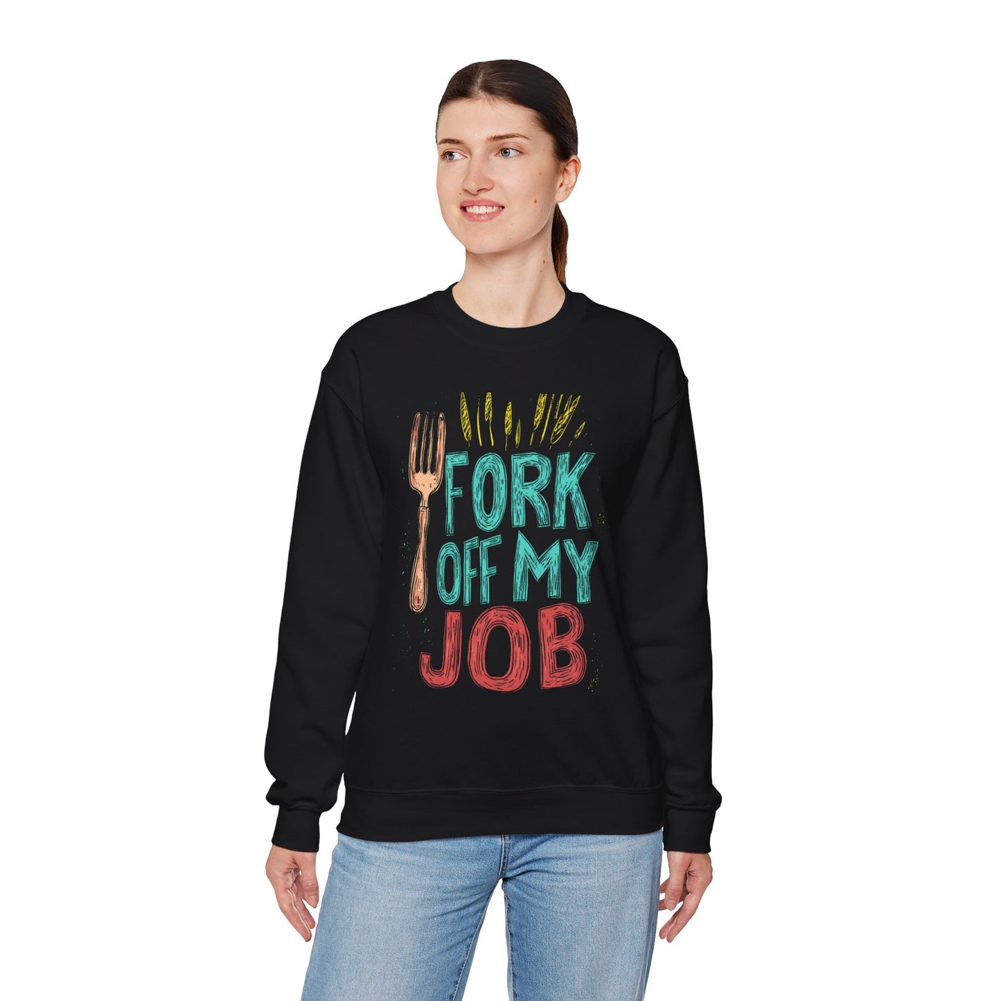 "Fork off my Job" Unisex Heavy Blend™ Crewneck Sweatshirt