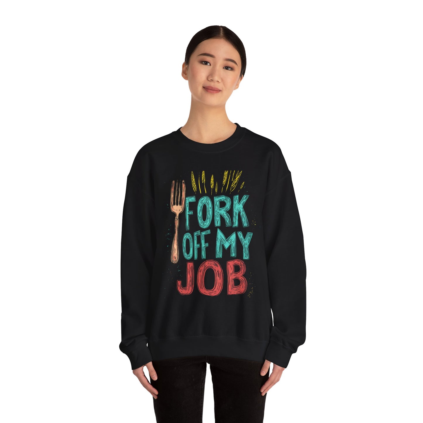 "Fork off my Job" Unisex Heavy Blend™ Crewneck Sweatshirt