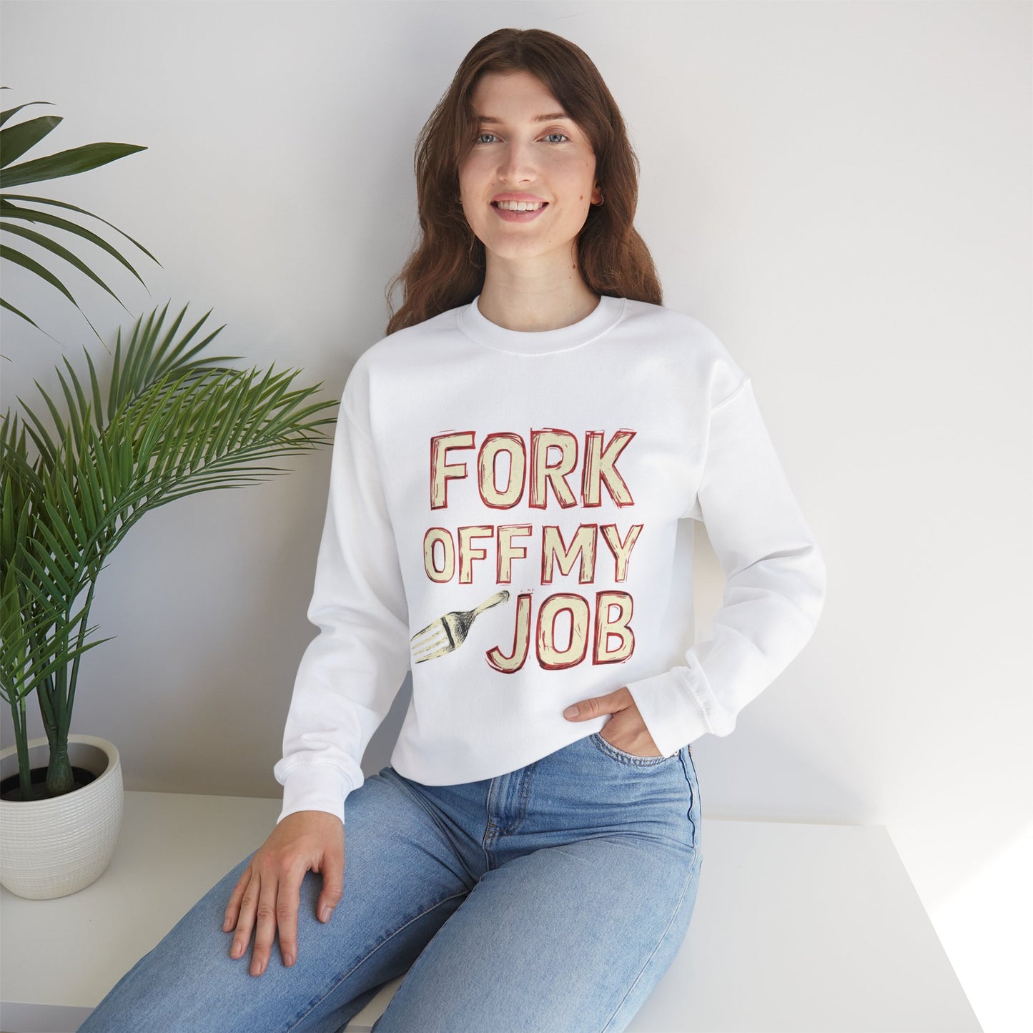 "Fork Off My Job" Unisex Heavy Blend™ Crewneck Sweatshirt