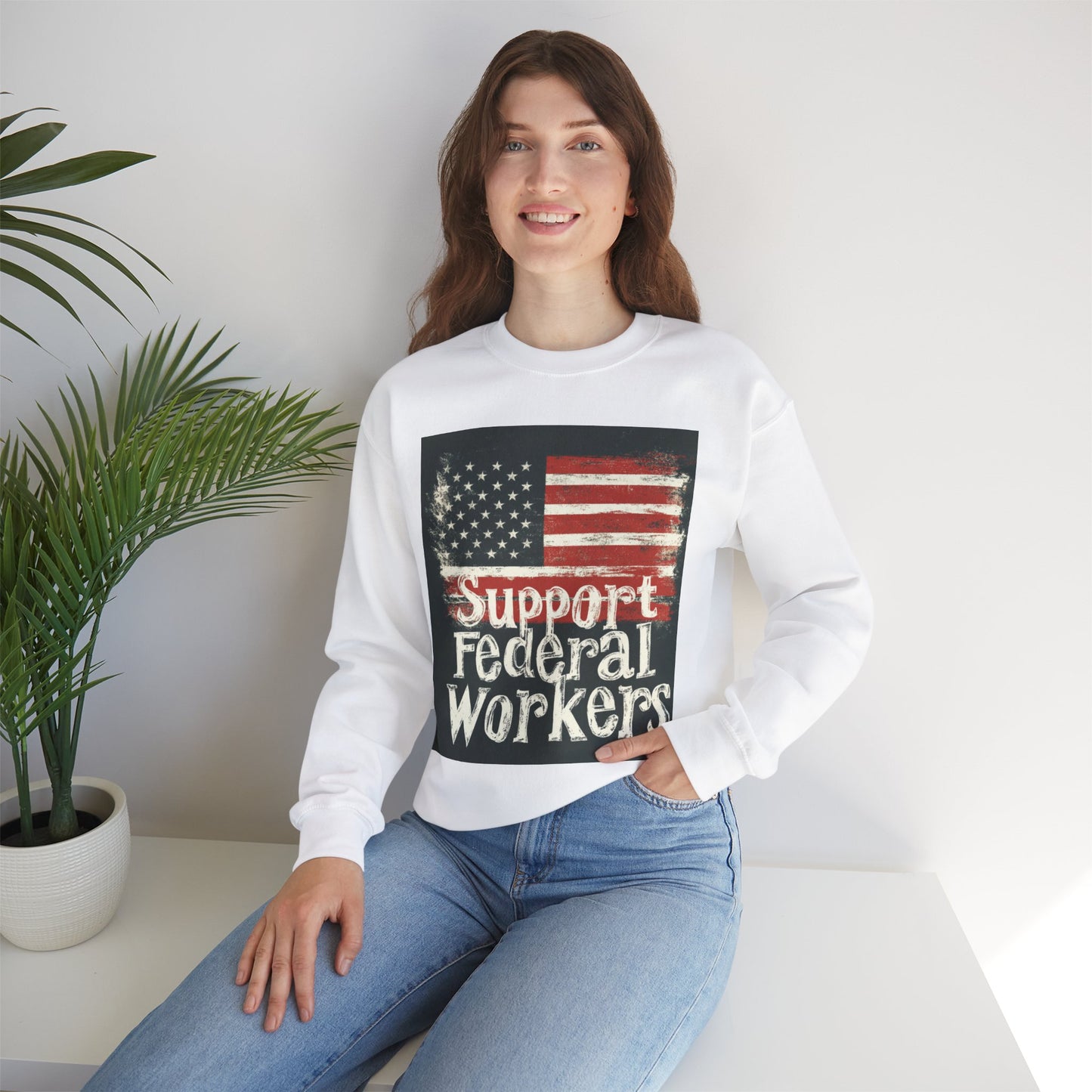 "Support Federal Workers" Unisex Heavy Blend™ Crewneck Sweatshirt